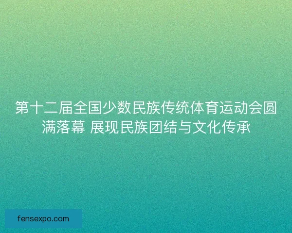 第十二届全国少数民族传统体育运动会圆满落幕 展现民族团结与文化传承